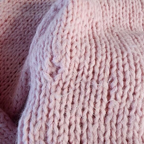 Vtg Lauren Ralph Lauren Exclusive Hand Knit Pink Cable Knit Shawl Neck Sweater M - Picture 9 of 9